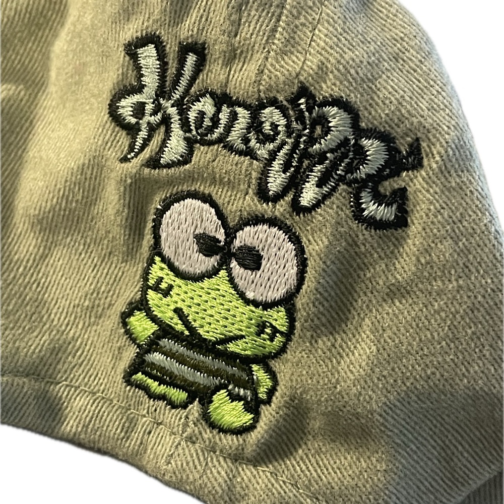 Vintage 90s Rare Sanrio Keroppi Olive Green Cotton Cap